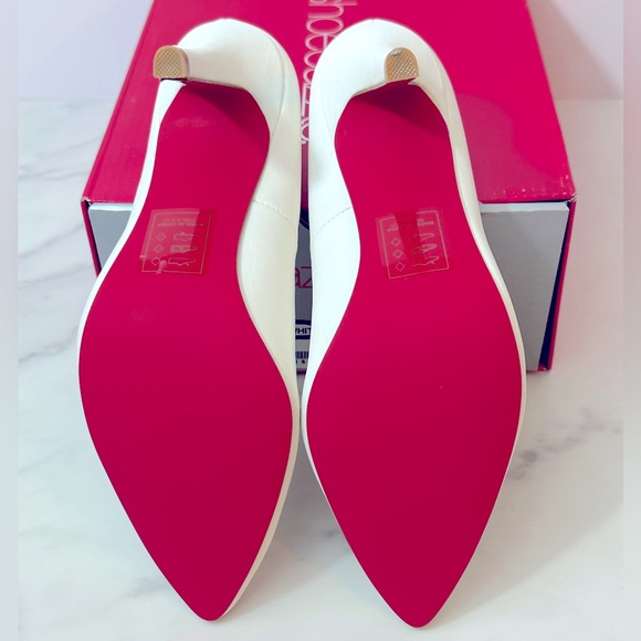 NWT Shoedazzle Women's Ynez White Pink Bottom Pump 3.75” Heel - Size 6.5 - Picture 3 of 11